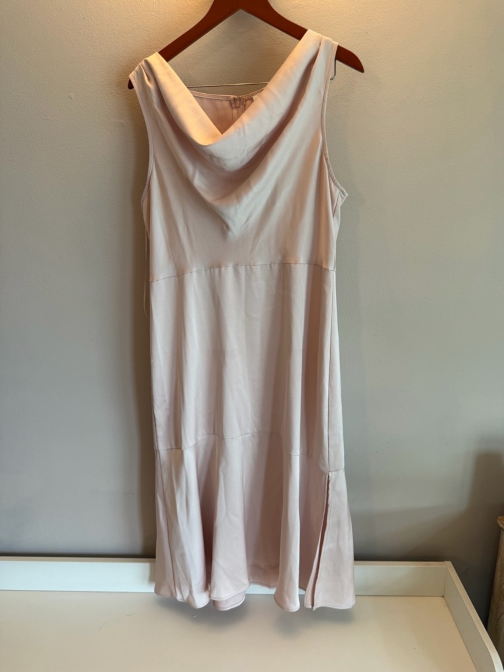 Sam Edelman Womens Blush Pink Cowl Neck Sleeveless Ruffle Hem Midi Dress 14
